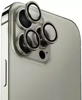 Uniq Optix aliuminio fotoaparato objektyvo apsauga iPhone 16 Pro / 16 Pro Max su aplikatoriumi – titanas