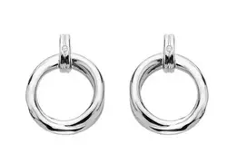 Hot Diamonds Sidabriniai kabantys auskarai su deimantais Aura DE824