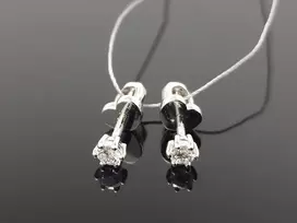 Best Diamonds Balto aukso auskarai su briliantais
