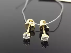 Best Diamonds Geltono aukso auskarai su briliantais