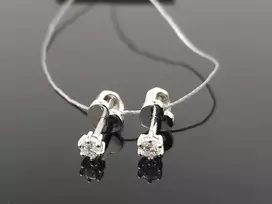 Best Diamonds Balto aukso auskarai su briliantais