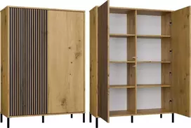 Top E Shop KAMARO 2DD plona/stora ąžuolo amatininkų vitrina