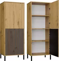 Top E Shop KAMARO 2DK SLIM/GL ĄŽUOLO ARTISAN vitrina