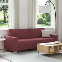 Trivietė sofa, vyno raudonumo, 180 cm, audinys