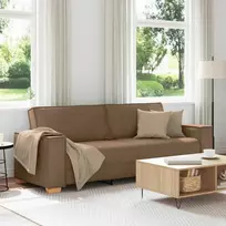 Trivietė sofa, ruda, 180 cm, audinys