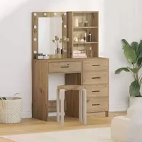 Makiažo stalas 2 pcs Ruda 50 x 41 x 135 cm Apdirbta mediena
