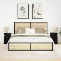 Šalia lovos spintelė 2 pcs Juodas ąžuolas 35 x 39 x 55 cm