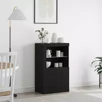 LED Bufetas Juodas ąžuolas 60,5 x 37 x 100 cm Apdirbta mediena