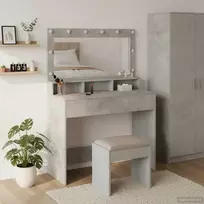 Makiažo stalas Betono pilka 100 x 41 x 135 cm Apdirbta mediena