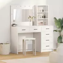 Makiažo stalas 2 vnt. Balta 78.5 x 41 x 135 cm Apdirbta mediena