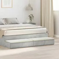 Lovos stalčiai su stalčių Betono pilka 135 x 36,5 x 16,5 cm