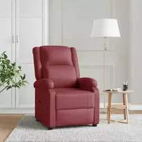 Fotelis Atlošiamas krėslas, raudonojo vyno spalvos, dirbtinė oda