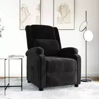 Fotelis Atlošiamas krėslas, juodos spalvos, aksomas