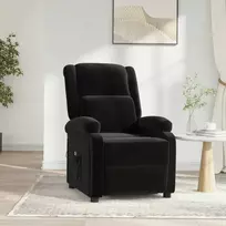 Fotelis Elektrinis atlošiamas krėslas, juodos spalvos, aksomas