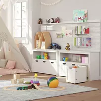 Žaislų spintelė vaikų kambariui balta