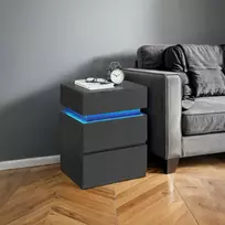Songmics Vasagle Naktinis staliukas su LED apšvietimu, šoninis staliukas, reguliuojamos spalvos
