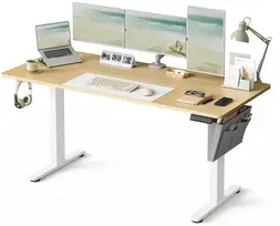 Songmics Reguliuojamo aukščio elektrinis stalas 160 x 70 cm auksinio ąžuolo spalvos