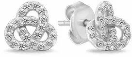 Brilio Silver Sidabriniai Triquetra auskarai su kubiniu cirkoniu EA1172W