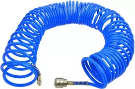 Spiralinė žarna (kieta) orui 5x8 mm 20 m su greito fiksavimo antgaliais GEKO G01104