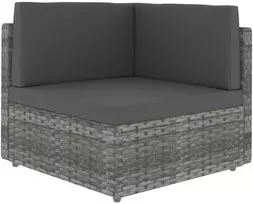 Modulinė kampinė sofa, pilkos spalvos, poliratanas