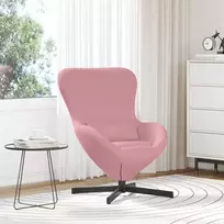 Fotelis Kiaušinio formos krėslas Rožinė 63 x 73 x 90 cm Aksomas