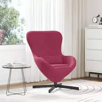 Fotelis Kiaušinio formos krėslas Vyno raudona 63 x 73 x 90 cm Aksomas