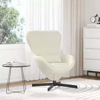 Fotelis Kiaušinio formos krėslas Kreminė 63 x 73 x 90 cm Aksomas