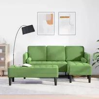 Sofa Sofos komplektas su pagalve 2 pcs Šviesiai žalia Poliesteris
