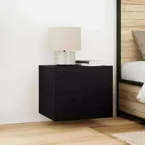Sieninis naktinis staliukas 2 pcs juoda ąžuolo 50 x 39 x 41 cm