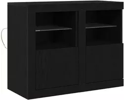 LED Bufetas 2 pcs Juodas ąžuolas 41 x 37 x 67 cm