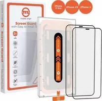 „Mobile Origin“ ekrano apsaugos iPhone 11 Pro / XS / X su lengvai aplikuojamais lipdukais, 2 vnt. pakuotėje.