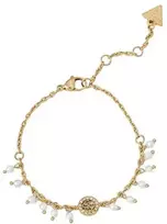 Guess Auksuota apyrankė su kristalais ir sintetiniais perlais JUBB04681JWYGWH