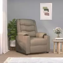 Fotelis Elektrinis atlošiamas krėslas, kapučino spalvos, dirbtinė oda