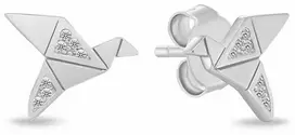 Brilio Silver Sidabriniai auskarai Origami paukštis su cirkoniais EA1183W