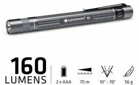 „Carruzzo Suprabeam Q1“ pilkas 14,2 cm baterijomis maitinamas LED šviestuvas