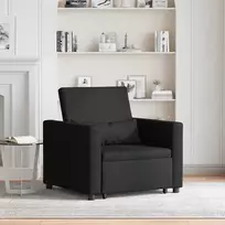 Fotelis Ištraukiamas sofa-lova vienvietis Juoda 90 x 165 x 87 cm