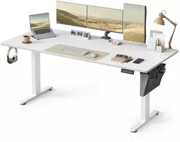 Songmics Reguliuojamo aukščio elektrinis rašomasis stalas 180 x 80 cm debesų spalvos