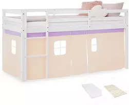 Homestyle4U Loft lova, 207.5x110x99.5 cm, balta violetinė oranžinė