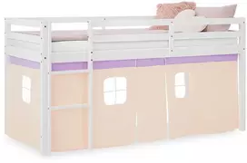 Homestyle4U Dviaukštė lova, 207.5x110x99.5 cm, balta, violetinė, oranžinė