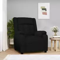 Fotelis Atlošiamas krėslas, juodos spalvos, audinys