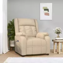 Fotelis Elektrinis atlošiamas krėslas, kreminės spalvos, audinys