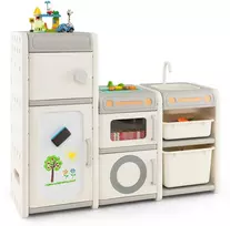 Promotions Žaislų dėžė ir knygų lentyna, 116,8x38,1x97,8 cm, pilka