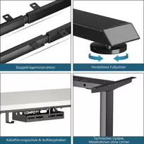 Promotions Elektrinis rašomojo stalo rėmas, aukščio reguliavimas, 109-151x59x70-120 cm, juodas