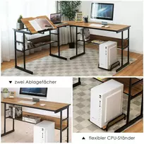 Promotions L formos rašomasis stalas, 170x150x75 cm, riešutmedžio spalvos