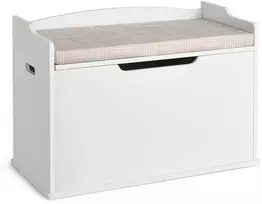 Promotions Žaislų laikymo dėžė su suoleliu, medinė, 76,2x39,4x52,1 cm, balta