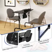 Promotions Manikiūro stalas, Sulankstomas nagų stalas su elektriniu dulkių surinkėju, 90x40x77 cm, baltas