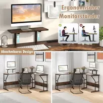 Promotions Kompiuterio stalas, L formos, 148x148x91 cm, Rudas