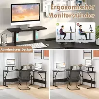 Promotions L formos darbo stalas, 148x148x91 cm, Rudas