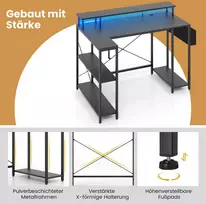 Promotions L formos rašomasis stalas, 120x80x87 cm, rudos ir juodos spalvos