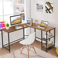 Promotions Rašomasis stalas, 138x138x75,5 cm, Juodas ir Rudas